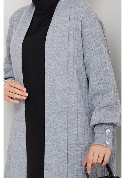 Balon Kol Triko Hırka 1613 - Gri indirimleri