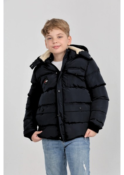 Kışlık Yoğun Şişme Elyaf Dolum Kapüşonlu Kalın Su Geçirmez Erkek Çocuk Mont fırsatları