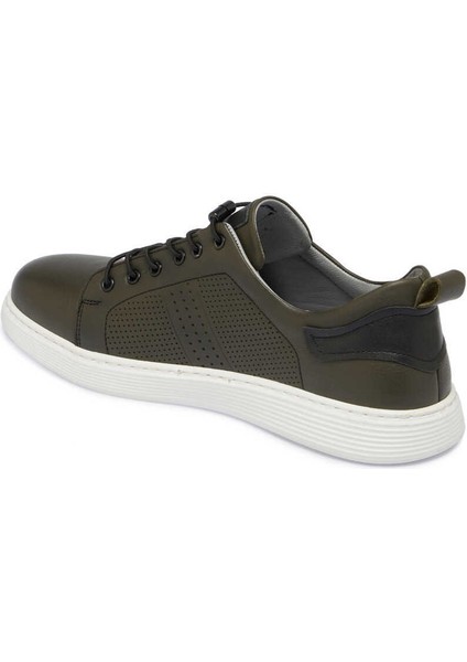 Yeşil Hakiki Deri Erkek Sneaker - E24I1AY56608-H48
