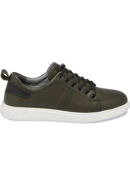 Yeşil Hakiki Deri Erkek Sneaker - E24I1AY56608-H48