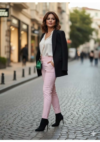 AY17002 Likralı Coton Pantolon Pembe fiyatları