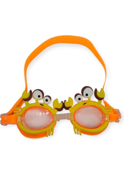 Çocuk Yüzücü Gözlüğü Silikon Taşıma Çantalı Turuncu Yengeç - 9014 (Lisinya) fiyatları