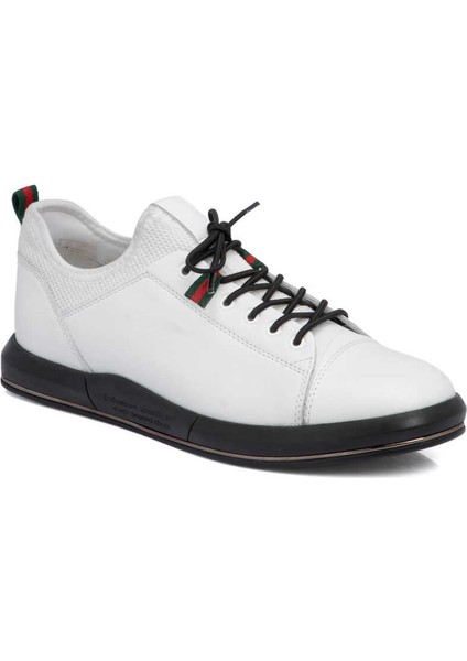 Beyaz Hakiki Deri Erkek Sneaker - E24I1AY56623-A26 indirimleri