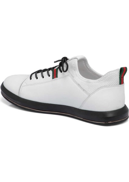 Beyaz Hakiki Deri Erkek Sneaker - E24I1AY56623-A26