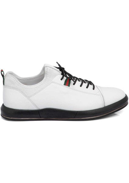 Beyaz Hakiki Deri Erkek Sneaker - E24I1AY56623-A26