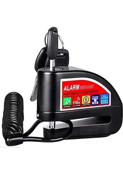 Alarmlı Disk Kilidi Motorsiklet Scooter Bisiklet Sesli Alarm 110 Desibel Yüksek Ses - Lisinya