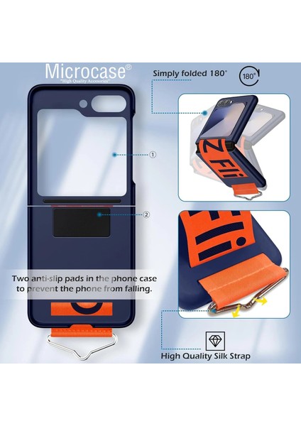 Samsung Galaxy Z Flip 7 Fe/ Z Flip 6 Parmak Tutuculu Kayış Askılı Plastik Kılıf - AL3007 modelleri