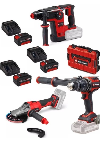 Tp-Hd 18/26 Bl Tp-Cd 18/120 Li-I Bl Matkap Tp-Ag 18/125 F Li Bl Taşlama 3X4.0AH Akülü Kömürsüz Set