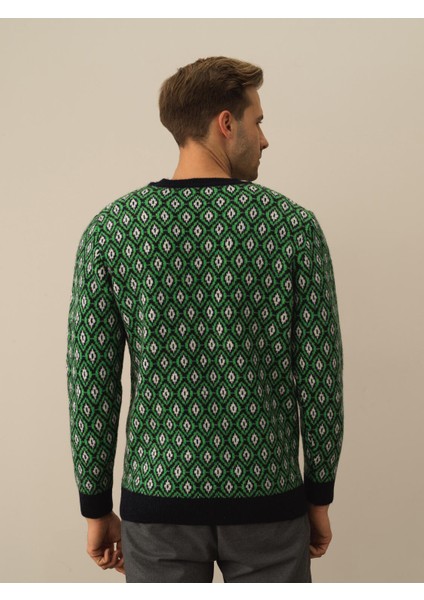 Erkek Lacivert Lüks Pamuk Dokulu Regular Fit Kazak indirimleri