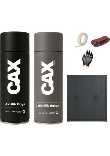 Ahşap&lake Dolap Boyası Özel Yapım Akrilik Sprey Boya 400 ml + Çizik Astarı