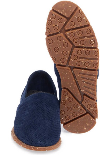 Mavi Hakiki Süet Deri Erkek Loafer - E24I1AY56589-F60
