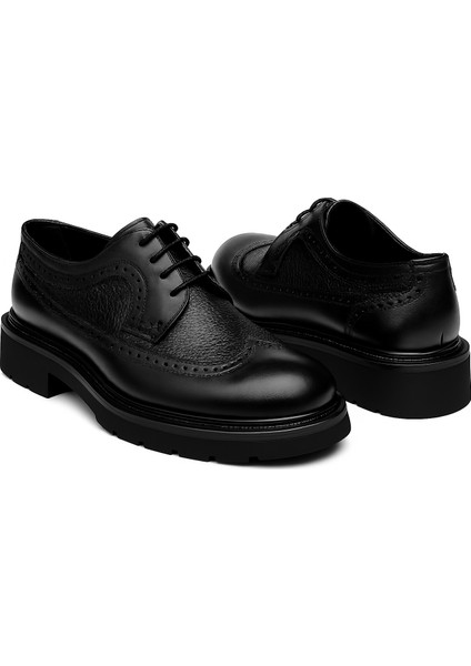 GR0404 Hakiki Deri Italyan Tarz Tasarım Eva Yüksek Taban Koku Yapmaz Siyah Spor Klasik Ayakkabı indirimleri