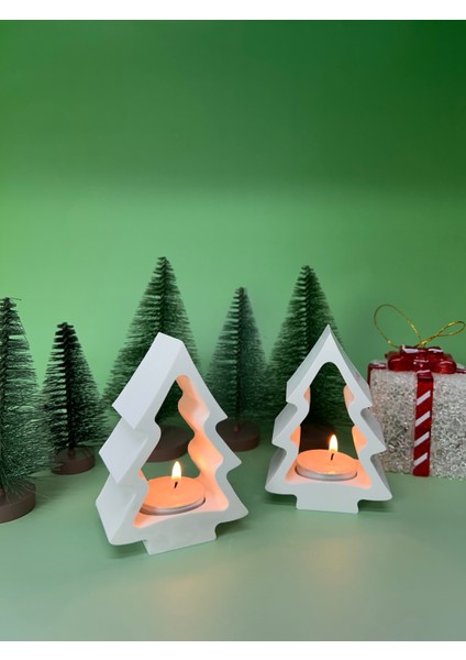 Dekoratif Çam Ağacı Tealight Hediyeli Yılbaşı Temalı modelleri