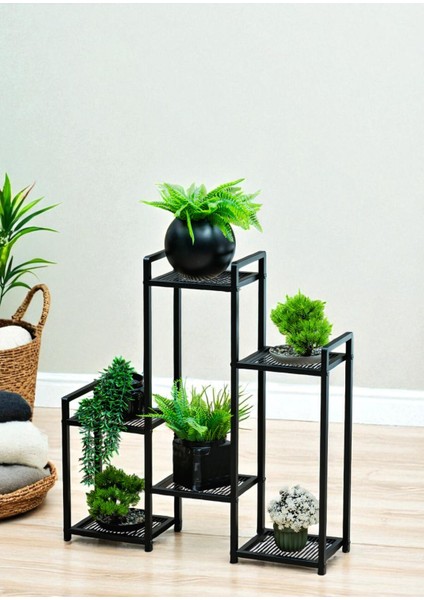 Dekoratif Metal 6 Raflı Saksılık Katlı Dikey Saksı Standı Çiçeklik Bahçe ve Balkon Dekoru Garden fiyatları