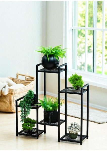 Dekoratif Metal 6 Raflı Saksılık Katlı Dikey Saksı Standı Çiçeklik Bahçe ve Balkon Dekoru Garden modelleri