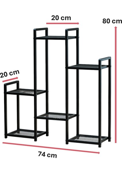 Dekoratif Metal 6 Raflı Saksılık Katlı Dikey Saksı Standı Çiçeklik Bahçe ve Balkon Dekoru Garden indirimleri