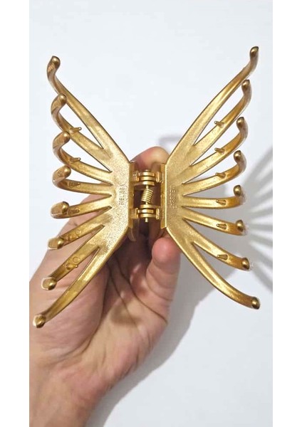 Simli Ahtapot Model Hardal Rengi Mandal Saç Tokası 12 cm Büyük Boy fırsatları