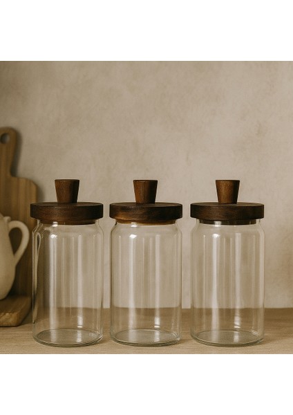 Akasya Kapaklı Cam Kavanoz Seti Vakum Kapaklı (3'lü 950 Ml) fiyatları