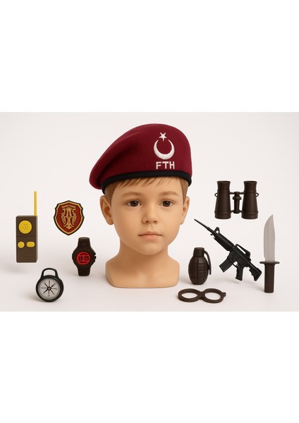 Bordo Bereli Oyuncak Asker Seti