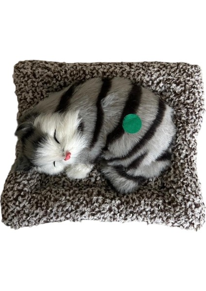 Sesli Uyuyan Kedi Oyuncağı – Miyavlayan Kedi Pelüş Uyuyan Kedi