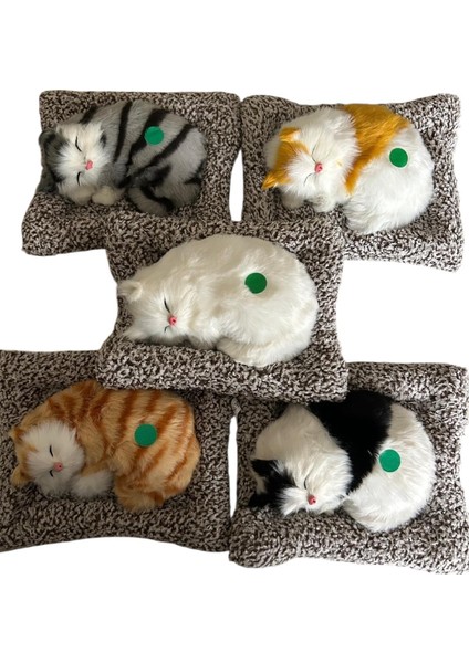 Sesli Uyuyan Kedi Oyuncağı – Miyavlayan Kedi Pelüş Uyuyan Kedi