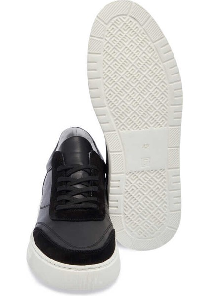 Siyah Hakiki Deri Erkek Sneaker - E24I1AY56602-W19