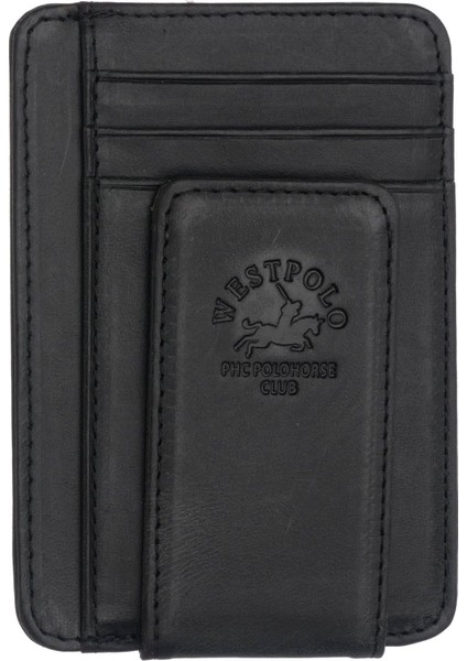 Hakiki Eskitme Deri Mıknatıslı Unisex Kartlık - Antrasit fiyatları