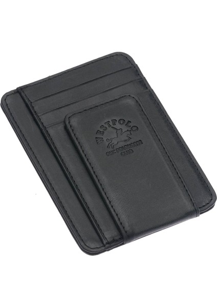 Hakiki Eskitme Deri Mıknatıslı Unisex Kartlık - Antrasit modelleri