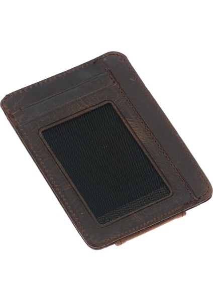 Hakiki Eskitme Deri Mıknatıslı Unisex Kartlık - G6 Kahverengi indirimleri