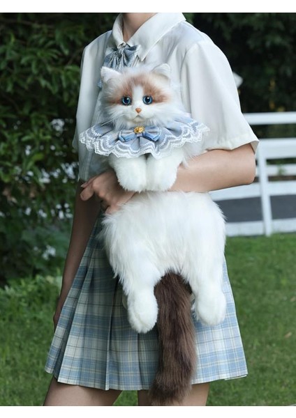 Bear & Deer Pelüş Kedi Şeklinde Sırt Çantası – Beyaz & Kahverengi (Büyük Boy) - BD-CAT008 indirimleri