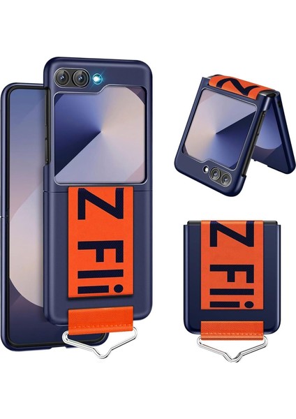 Samsung Galaxy Z Flip 7 Fe/ Z Flip 6 Parmak Tutuculu Kayış Askılı Plastik Kılıf - AL3007