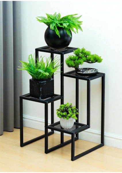Dekoratif Metal 4 Raflı Saksılık Katlı Dikey Saksı Standı Çiçeklik Bahçe ve Balkon Dekoru Garden fiyatları
