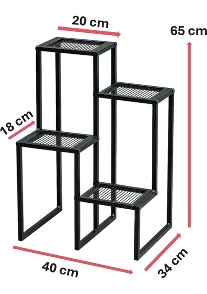 Dekoratif Metal 4 Raflı Saksılık Katlı Dikey Saksı Standı Çiçeklik Bahçe ve Balkon Dekoru Garden indirimleri