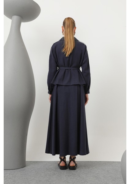 Kadın Beli Kemerli Etekli Takım - 14314TKS - Brown indirimleri