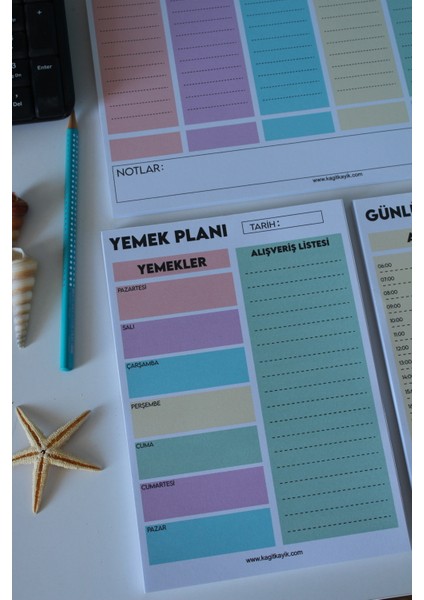 Gökkuşağı Yemek Planlayıcı 40 Sayfa 110 gr Üstten Yırtmalı modelleri