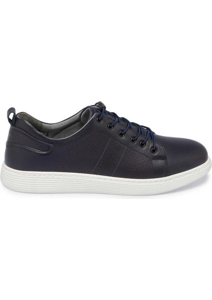 Lacivert Hakiki Deri Erkek Sneaker - E24I1AY56608-A31