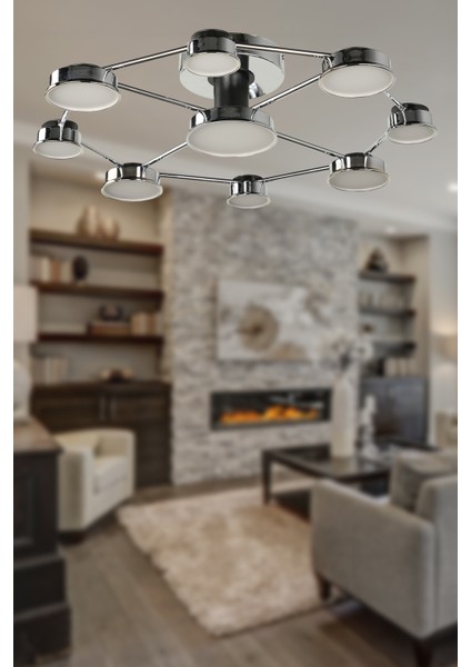 Arelon Ledli 9.lu Avize Krom Kaplama