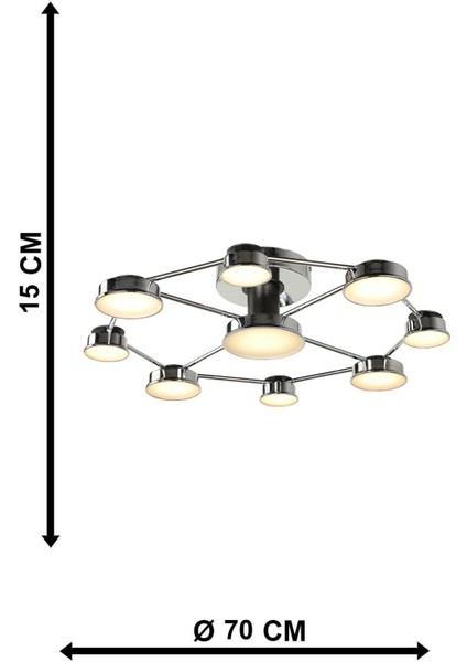 Arelon Ledli 9.lu Avize Krom Kaplama indirimleri