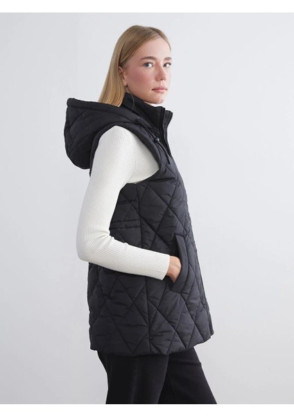 Kapüşonlu Kapitone Kadın Şişme Yelek (W5)