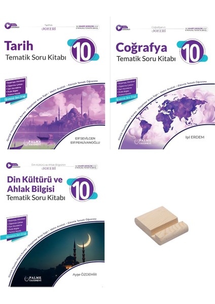 10. Sınıf Joker Tarih Coğrafya ve Din Kültürü Tematik Soru Bankası 3lü Set + Telefon Standı