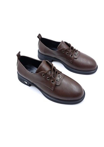 T6095 Bağcıklı Oxford Tarz Günlük Kahverengi Kadın Ayakkabı modelleri