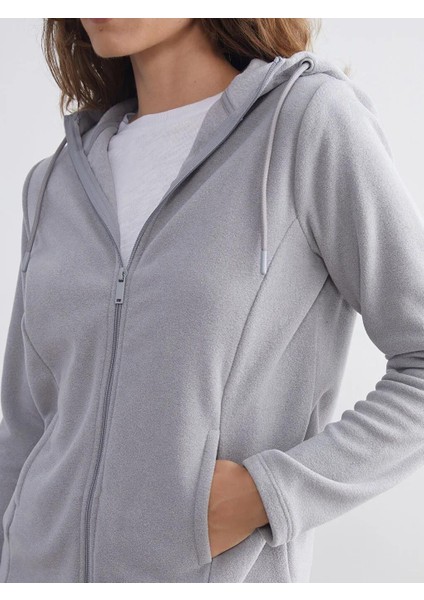Kapüşonlu Polar Kadın Fermuarlı Sweatshirt (W5) modelleri