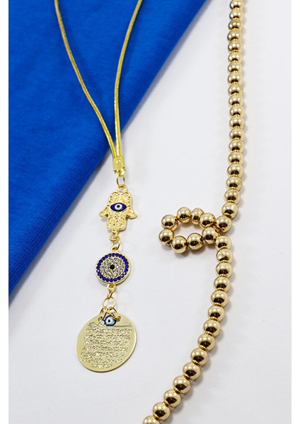 Parlak Taşlı Hamse Mineli Çiçekli Metal Ayetel Kürsi Dualı Dikiz Ayna Süsü, Yeni Araba Hediyesi fiyatları