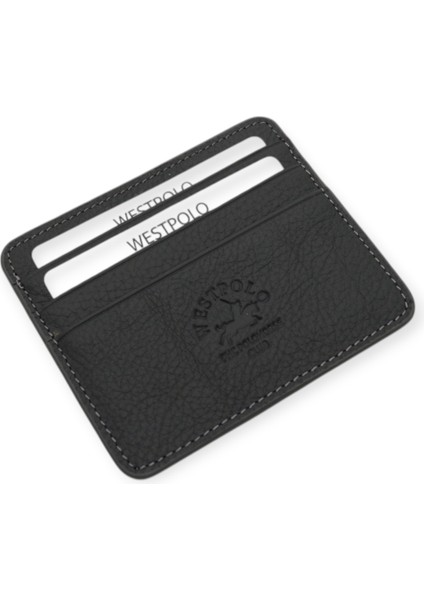 Unisex Süper Slim Para Bölmeli Hakiki Deri Ince Kartlık Cüzdan 6 Bölmeli - Koyu Gri fiyatları