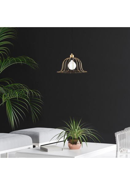 Boey Tekli Tel Sarkıt Avize Parlak Gold, Modern Dekoratif Metal Lamba BOEY-11391