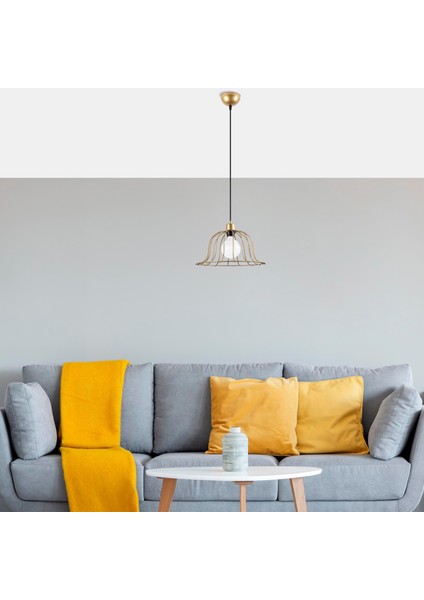 Boey Tekli Tel Sarkıt Avize Parlak Gold, Modern Dekoratif Metal Lamba BOEY-11391 fiyatları