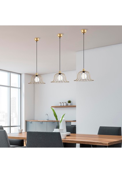 Boey Tekli Tel Sarkıt Avize Parlak Gold, Modern Dekoratif Metal Lamba BOEY-11391 modelleri
