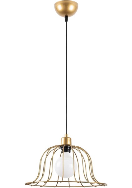 Boey Tekli Tel Sarkıt Avize Parlak Gold, Modern Dekoratif Metal Lamba BOEY-11391