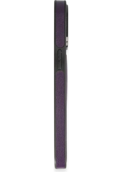 iPhone 14 Pro Kılıf Ozzi Magsafe Deri Kapak - Derin Mor modelleri