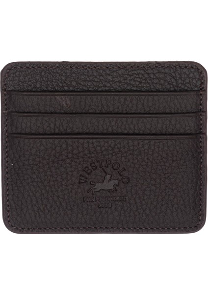 Unisex Süper Slim Para Bölmeli Hakiki Deri Ince Kartlık Cüzdan 6 Bölmeli - Kahverengi modelleri